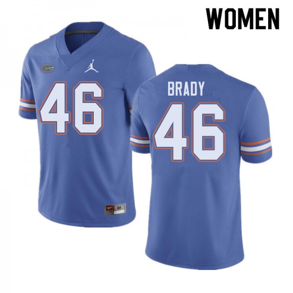 Jordan Brand Women #46 John Brady Florida Gators College Football Jersey Blue